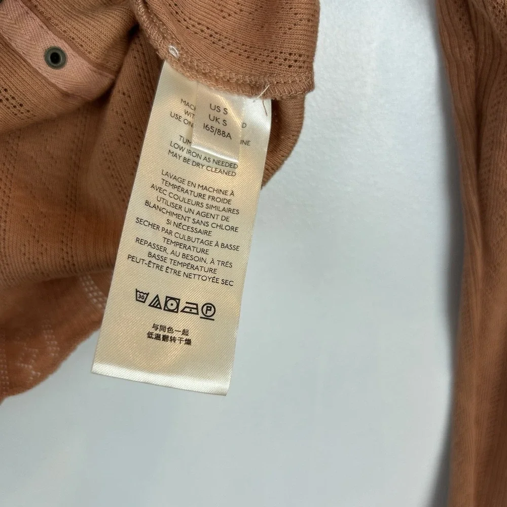 Free People Snap Top Womens Small Cropped Mini Snap Terra Cotta Y2K 80s 90s